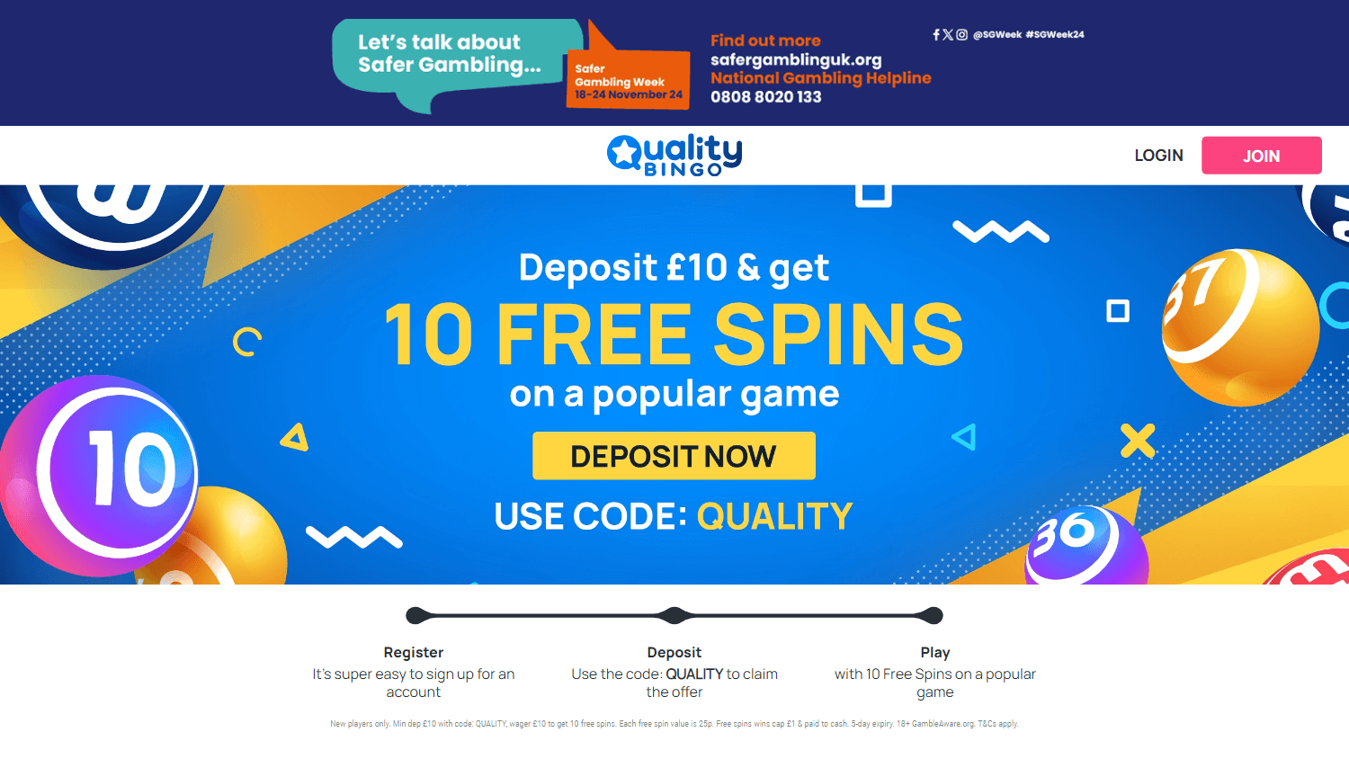 Quality Bingo Casino Desktop screenshot